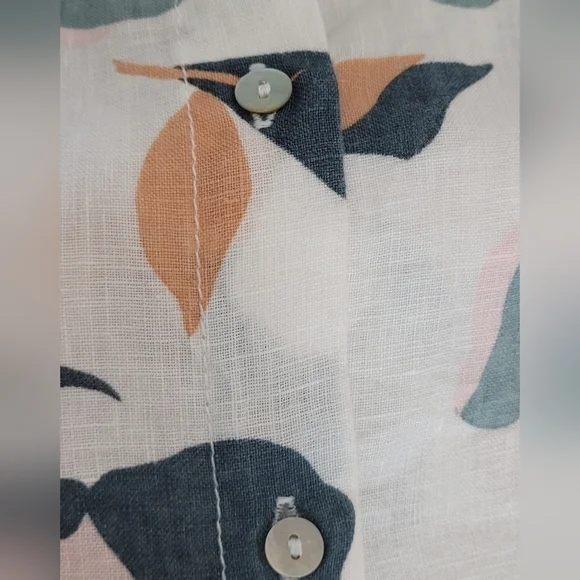 Rachel Zoe Linen Floral Shirt Dress - Size XS - Picture 8 of 12